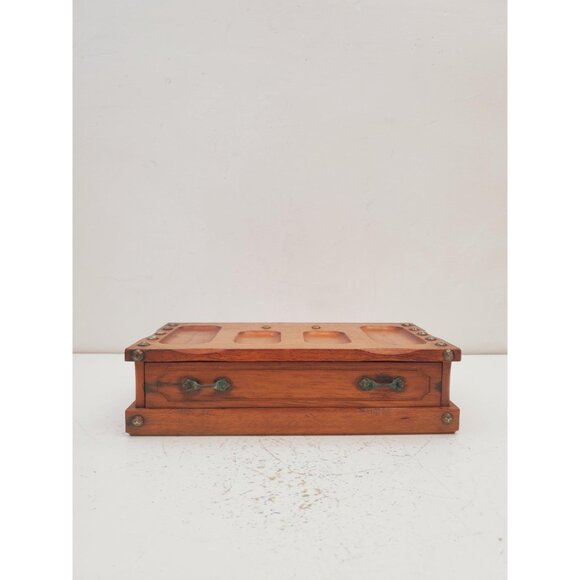 Vintage Gunther Mele 1970's wooden jewelry box. Jewellery with drawer . Vintage - Picture 2 of 10